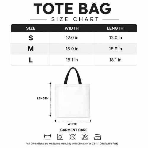 Arkansas Undead Mascot Tote Bag - Size Chart